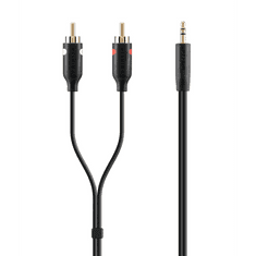 Belkin 3.5mm Jack --> 2x RCA Audio kábel 1m (F3Y116BF1M) (F3Y116BF1M)