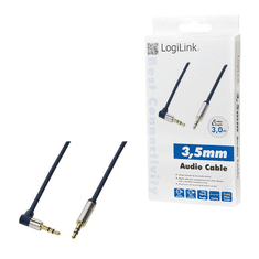 LogiLink 3.5 Stereo apa/apa 90°-ban hajlított audio kábel 3 m kék (CA11300) (CA11300)