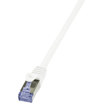 LogiLink RJ45-ös patch kábel, hálózati LAN kábel CAT 7 S/FTP [1x RJ45 dugó - 1x RJ45 dugó] fehér 0,50m CQ4021S (CQ4021S)
