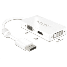 DELOCK 62655 DisplayPort apa -> VGA / HDMI / DVI adapter fehér (62655)