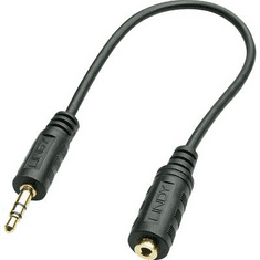 Lindy 35699 Jack Audio Átalakító kábel [1x Jack dugó, 3,5 mm-es - 1x Jack alj, 2,5 mm-es] Fekete (35699)