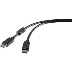 Renkforce Kijelző csatlakozó Csatlakozókábel [1x DisplayPort dugó - 1x DisplayPort dugó] 7.50 m Fekete (RF-3433994)