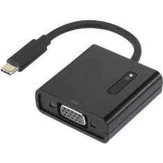 Renkforce USB - VGA átalakító adapter, 1x USB C dugó - 1x VGA aljzat, aranyozott, fekete, (RF-4472889)