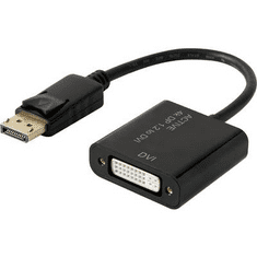 Renkforce DisplayPort - DVI átalakító adapter, 1x DisplayPort dugó - 1x DVI aljzat 24+5 pól., aranyozott, fekete, (RF-4299048)
