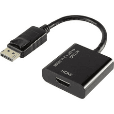 Renkforce DisplayPort - HDMI átalakító adapter, 1x DisplayPort dugó - 1x HDMI aljzat, aranyozott, fekete, (RF-4222524)