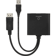 Renkforce DisplayPort elosztó, 1x DisplayPort dugó - 2x DisplayPort alj, fekete, (RF-4758087)