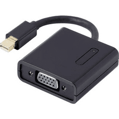 Renkforce DisplayPort - VGA átalakító adapter, 1x mini DisplayPort dugó - 1x VGA aljzat, aranyozott, fekete, (RF-4455816)