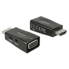 DELOCK 65901 HDMI-A dugó > VGA hüvely adapter audióval (65901)