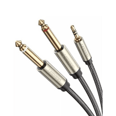Ugreen 10613 audio kábel 1 M 2 x 6.35mm 3.5mm Fekete (UG10615)