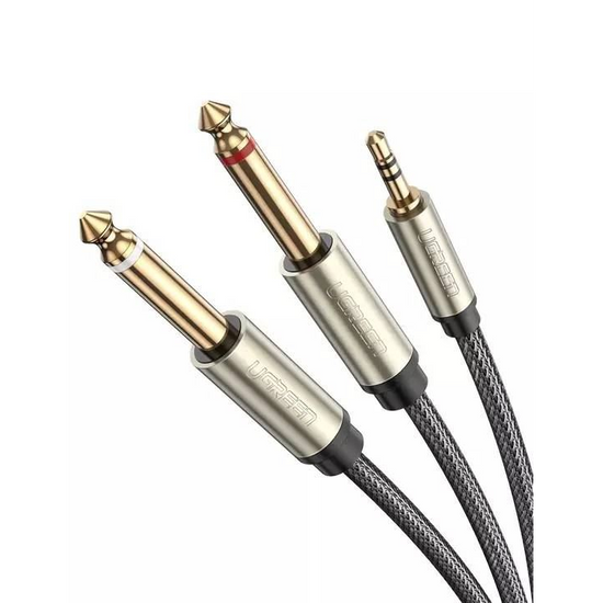 Ugreen 10613 audio kábel 1 M 2 x 6.35mm 3.5mm Fekete (UG10613)