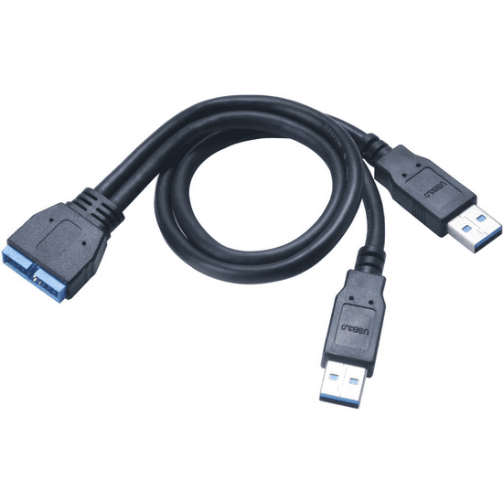 Akasa USB Type-A --> USB3.0 átalakító 30cm (AK-CBUB12-30BK) (AK-CBUB12-30BK)