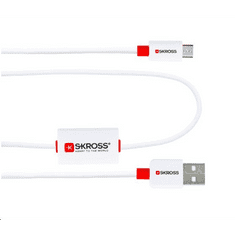 Skross USB -> Micro USB kábel fehér-narancs (SKR-BUZZMICROUSBCABE) (SKR-BUZZMICROUSBCABE)