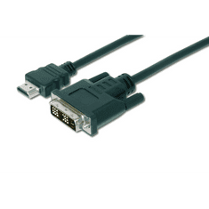 Assmann HDMI A -> DVI-D adapterkábel fekete 10m (AK-330300-100-S) (AK-330300-100-S)