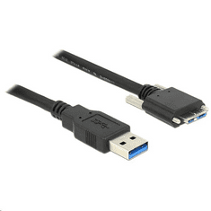 DELOCK 83598 USB 3.0 A típusú dugó > USB 3.0 Micro-B típusú dugó csavarokkal ellátott kábel 2m (83598)