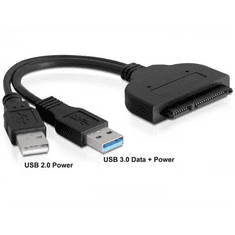 DELOCK DL61883 SATA 22 pin -> USB 3.0-A apa + USB 2.0-A apa konverter (DL61883)