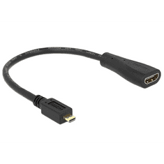 DELOCK 65391 micro HDMI - D male > 19 pin HDMI - A female 23 cm kábel (65391)