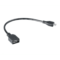 Akasa microUSB apa --> USB Type-A anya OTG kábel 15cm (AK-CBUB25-15BK) (AK-CBUB25-15BK)