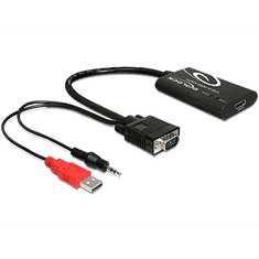 DELOCK VGA - HDMI adapter audióval (62408) (62408)