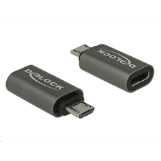 DELOCK 65927 USB 2.0 Micro-B male to USB 2.0 Type-C female adapter, antracit (65927)