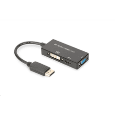 Digitus AK-340418-002-S DisplayPort -> DVI + HDMI + VGA adapter fekete (AK-340418-002-S)