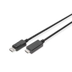 Digitus AK-340303-030-S DisplayPort -> HDMI átalakító kábel 3m fekete (AK-340303-030-S)