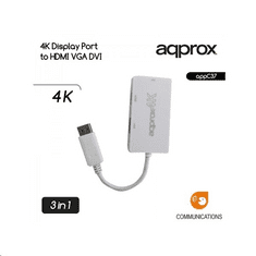 Approx Display Port -> HDMI/VGA/DVI 4K átalakító (APPC37) (APPC37)