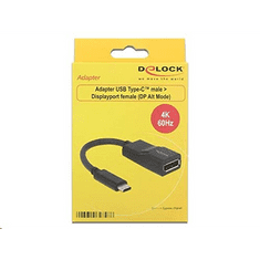 DELOCK 62748 Adapter USB Type-C csatlakozódugóval > Displayport csatlakozóhüvellyel (DP váltakozó mód) 4K 60 Hz (DL62748)