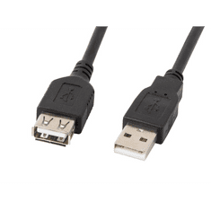 Lanberg USB 2.0 AM-AF hosszabbító kábel 1.8m fekete (CA-USBE-10CC-0018-BK) (CA-USBE-10CC-0018-BK)