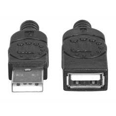 Manhattan USB hosszabbító kábel 180cm, fekete (338653) (mh338653)