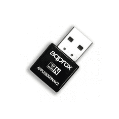 Approx Hálózati Adapter 300Mbps Wireless N Nano USB fekete (appUSB300NAV2) (appUSB300NAV2)