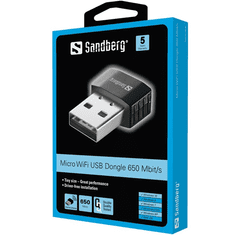 Sandberg USB-adapter, Micro Wifi Dongle 650 Mbit/s (133-91)