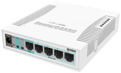 Mikrotik RouterBOARD RB260GS/ konfigurálható 5 portos gigabites intelligens kapcsoló SFP ketrec/ SwOS/ tápegység