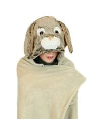 Cozy Noxxiez BL801 Rabbit - meleg kapucnis takaró állatos és mancsos zsebekkel