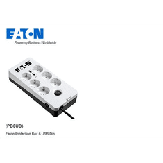 EATON PB6UD ProtectionBox 6, 6×DIN túlfesz-védő aljzat + 2xUSB (PB6UD)