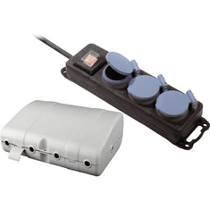BaseTech Védődoboz hálózati elosztóval 6 kábelátvezetéssel, szürke, Safebox (2050002398139)