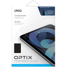 UNIQ Apple iPad Pro 11 (2018 / 2020 / 2021 / 2022) / iPad Air (2020 / 2022), Kijelzővédő fólia, ütésálló fólia, Tempered Glass (edzett üveg), Optix Anti Blue, Clear (S63061)