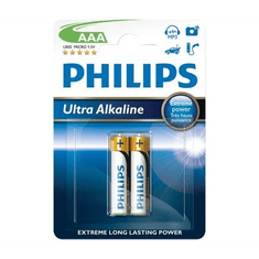 PHILIPS  elem AAA LR03/AM4 1.5V ExtremeLife ultra alkaline (2db/cs) (LR03E2B/10) (LR03E2B/10)