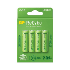 GP Battery (AA) Rechargeable NIMH R6/AA, 270AAHCE-EB4, (4 batteries / blister), 2700 mAh (GP-BR-270AAHCE-EB4)