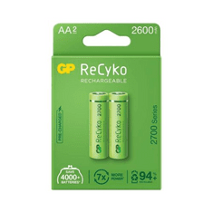 GP Battery (AA) Rechargeable NIMH R6/AA, 270AAHCE-EB2, (2 batteries / blister), 2700mAh (GP-BR-270AAHCE-EB2)