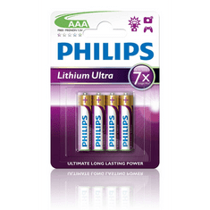 PHILIPS Lítium 1.5V AAA Mini Ceruza elem Lithium Ultra 4db (FR03LB4A/10) (FR03LB4A/10)