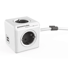 Allocacoc PowerCube Extended USB hálózati elosztó 3m fehér-szürke (1407/DEEUPC) (1407/DEEUPC)