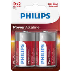 PHILIPS Power Alkaline D/LR20 elem 2db (LR20P2B/10) (LR20P2B/10)