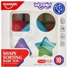 WOOPIE Rugalmas érzékelő kocka Baby Sorter színes formák 11 el.