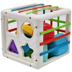 WOOPIE Rugalmas érzékelő kocka Baby Sorter színes formák 11 el.