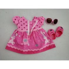 WOOPIE ruha babának Rózsaszín nyusziruha 43-46 cm