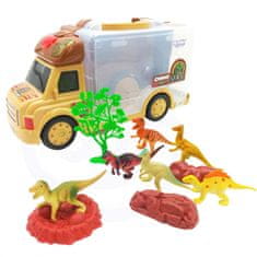 WOOPIE 2 az 1-ben autós készlet bőrönd + dinoszaurusz figurák 6 db.