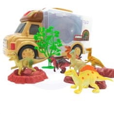 WOOPIE 2 az 1-ben autós készlet bőrönd + dinoszaurusz figurák 6 db.
