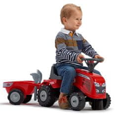 Falk Traktor Baby Massey Ferguson Piros traktortraktor pótkocsival + accc. 1 éves kortól