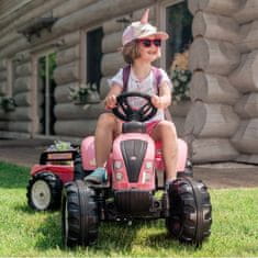 Falk Traktor Pink Country Star pedál utánfutóval 3 éves kortól