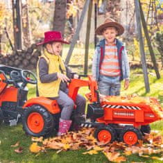 Falk Kubota traktor narancssárga pótkocsival 3 éves kortól
